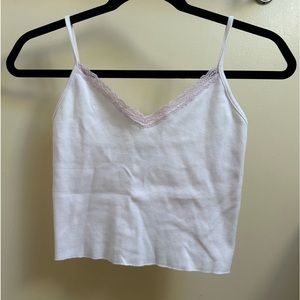 Brandy Melville Nicolette Light Pink Lace Top